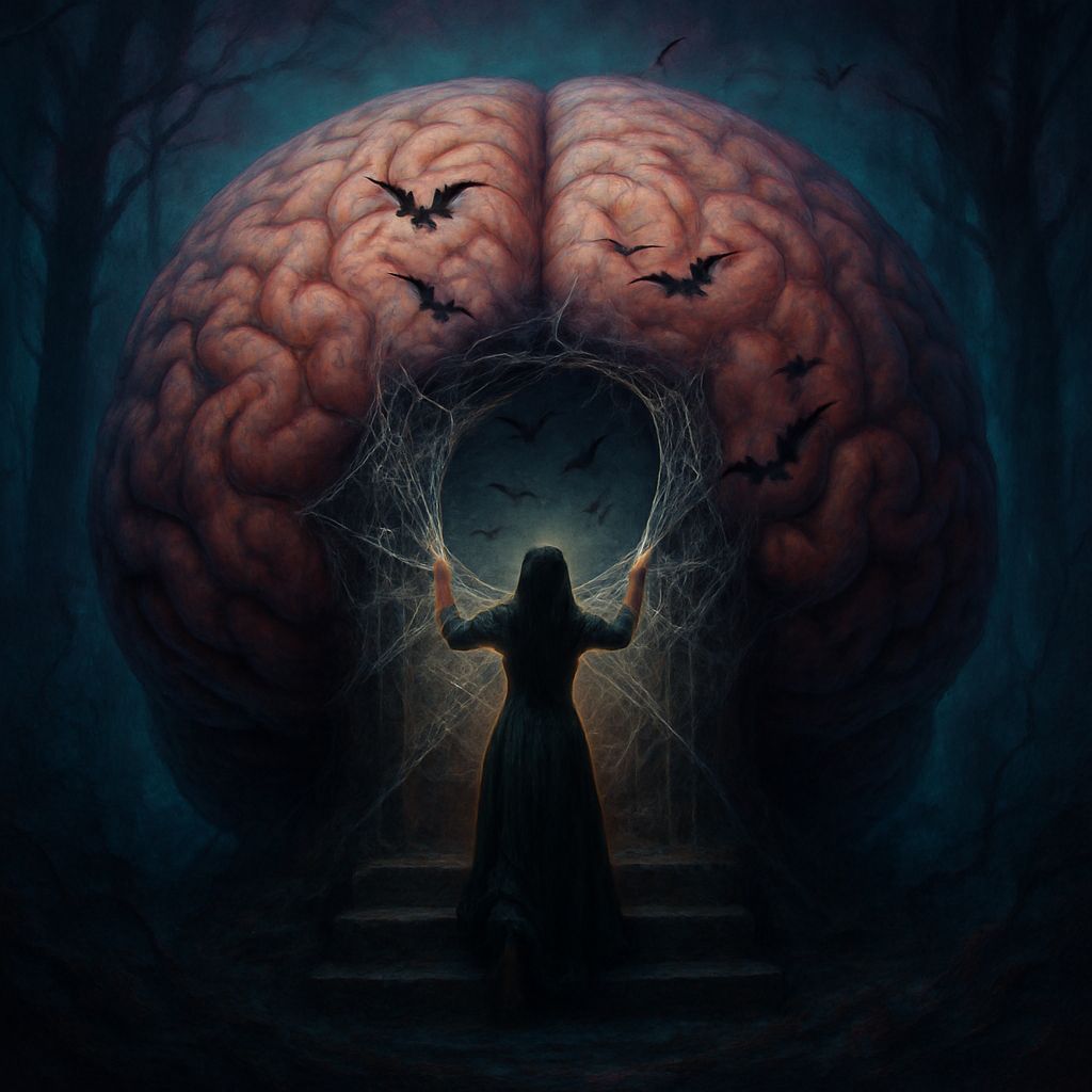 Ethereal Fantasy: Woman Enters Giant Brain