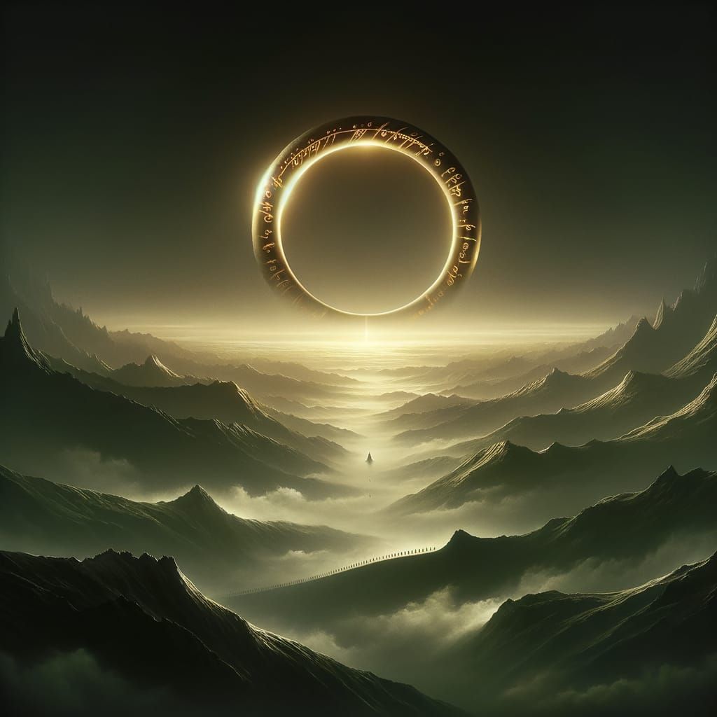 Minimalist Lord of the Rings Poster: Glowing Ring