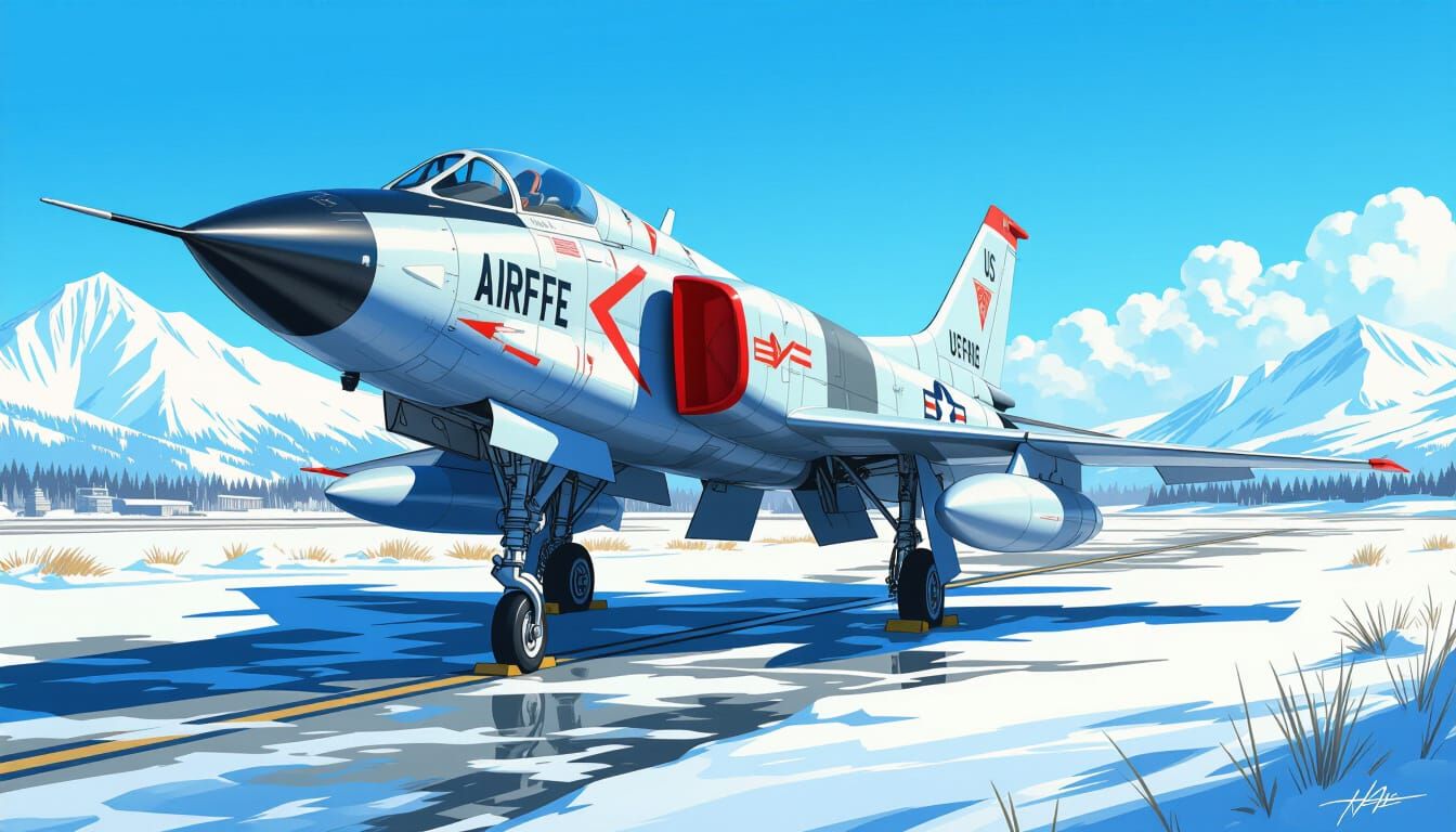 Convair F-106 Delta Dart in Comic Book Style
