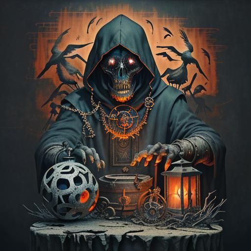 Steampunk Cultists in Surrealist Nightmare Temple