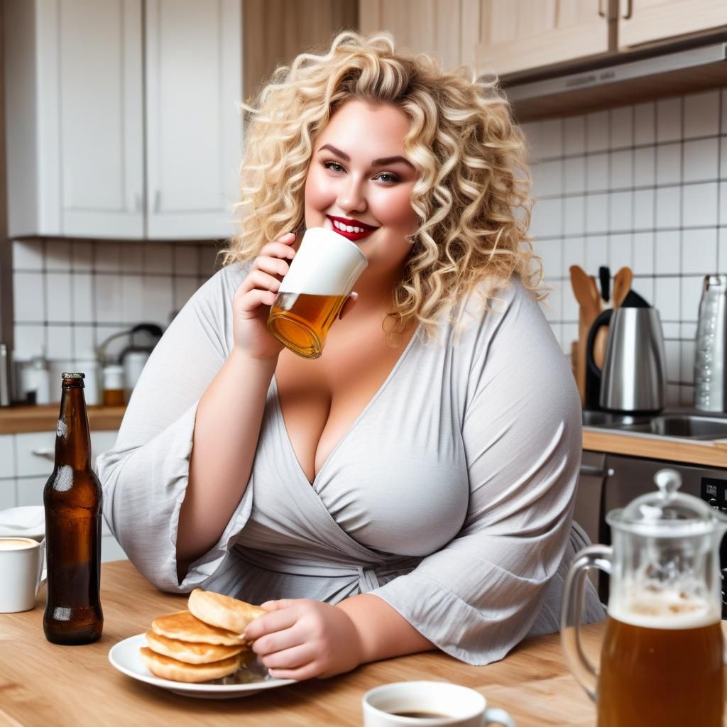 Curvy Woman with Coffee After Party
