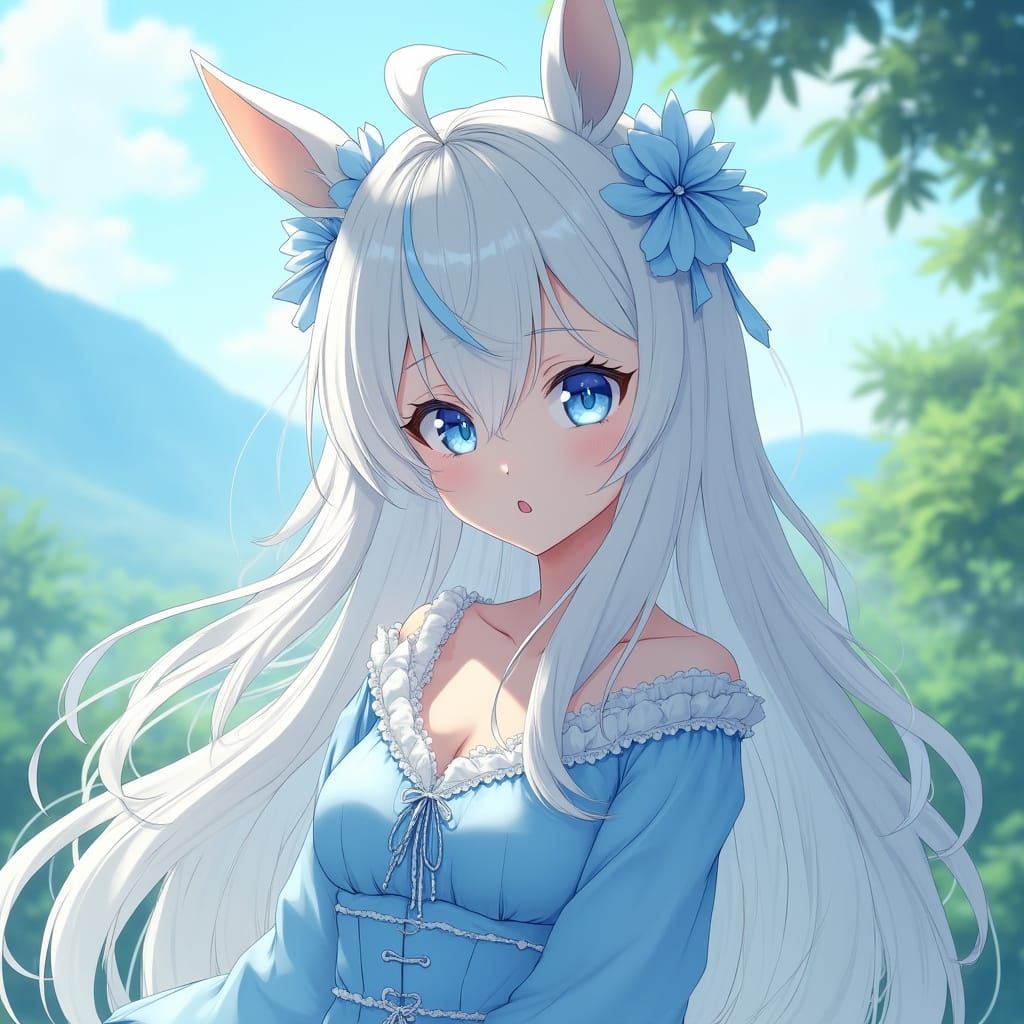 Anime Horse VTuber Girl in Ghibli Style