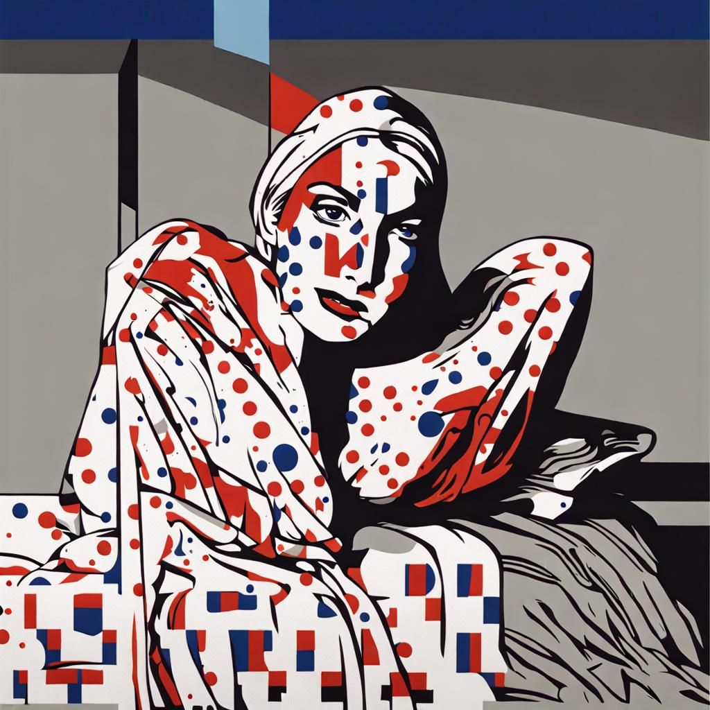 Pop Art Graphic with Halftone and Glitch Effects