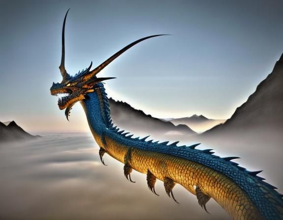 Hyperrealistic Dragon in Flight