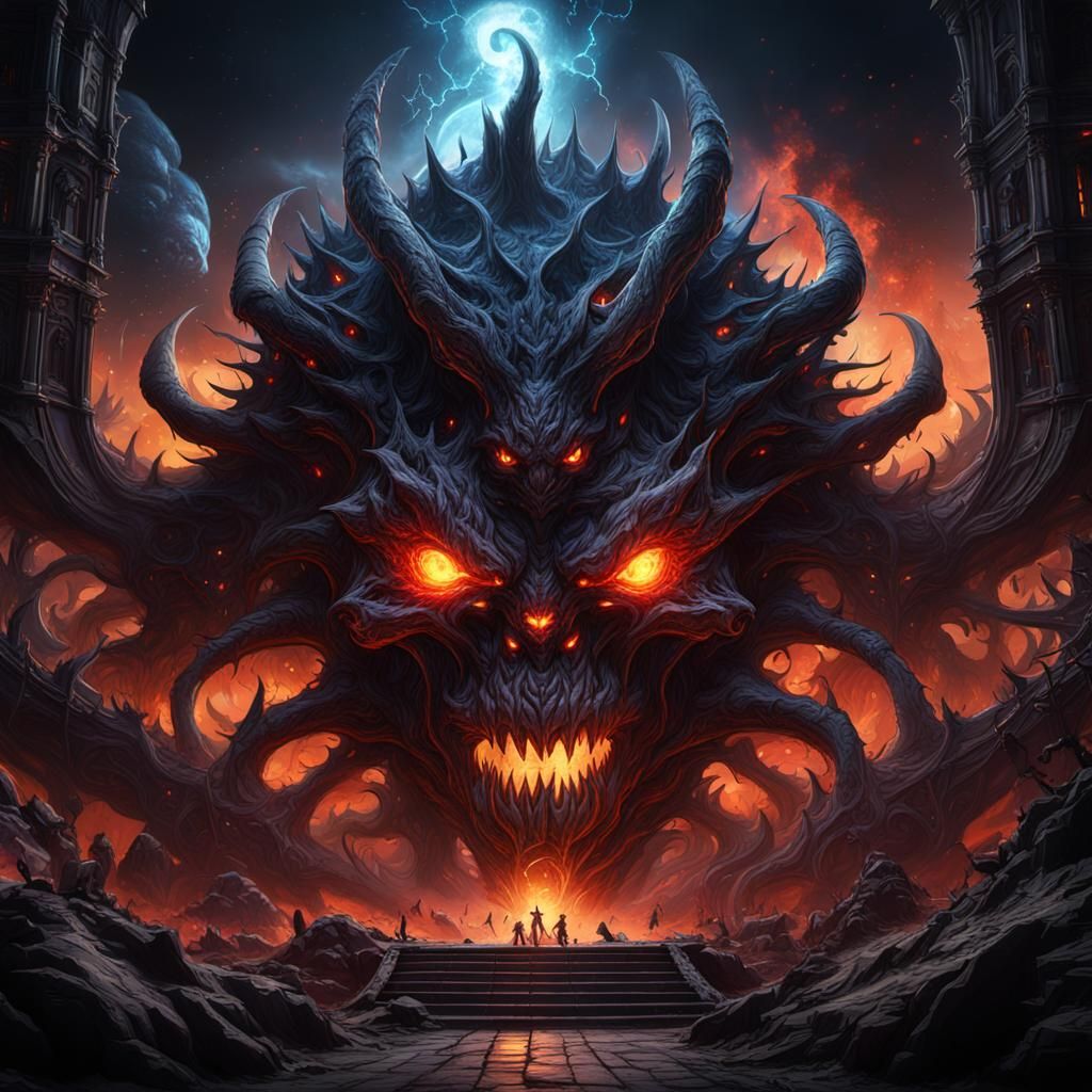 Demonic Big Bang: Detailed Fantasy Concept Art