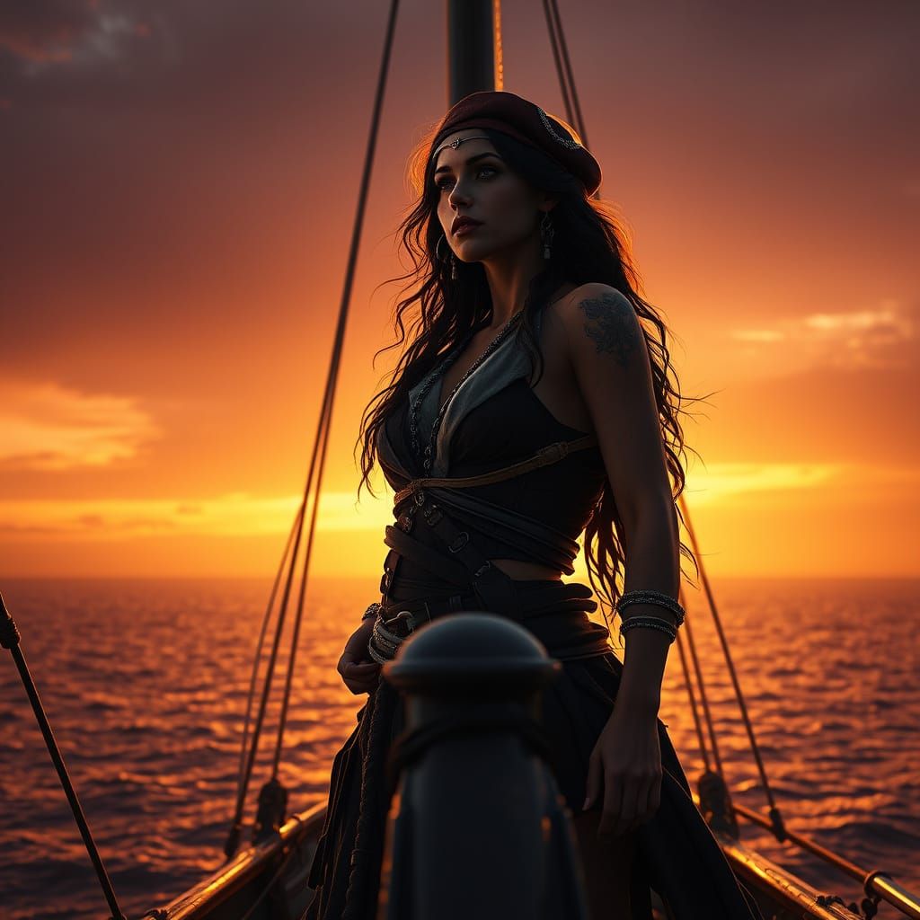 Majestic Corsair at Sunset, in Unreal Engine 5 Style