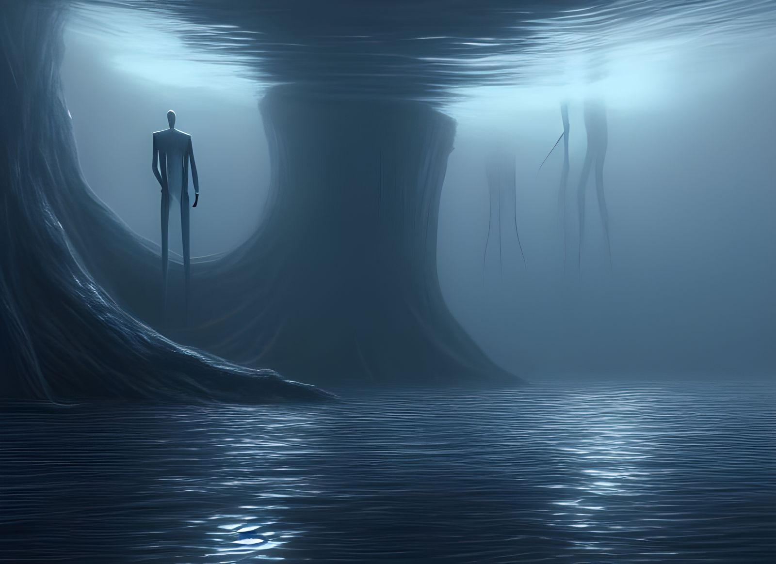 Slenderman in a Deep Sea Nightmare