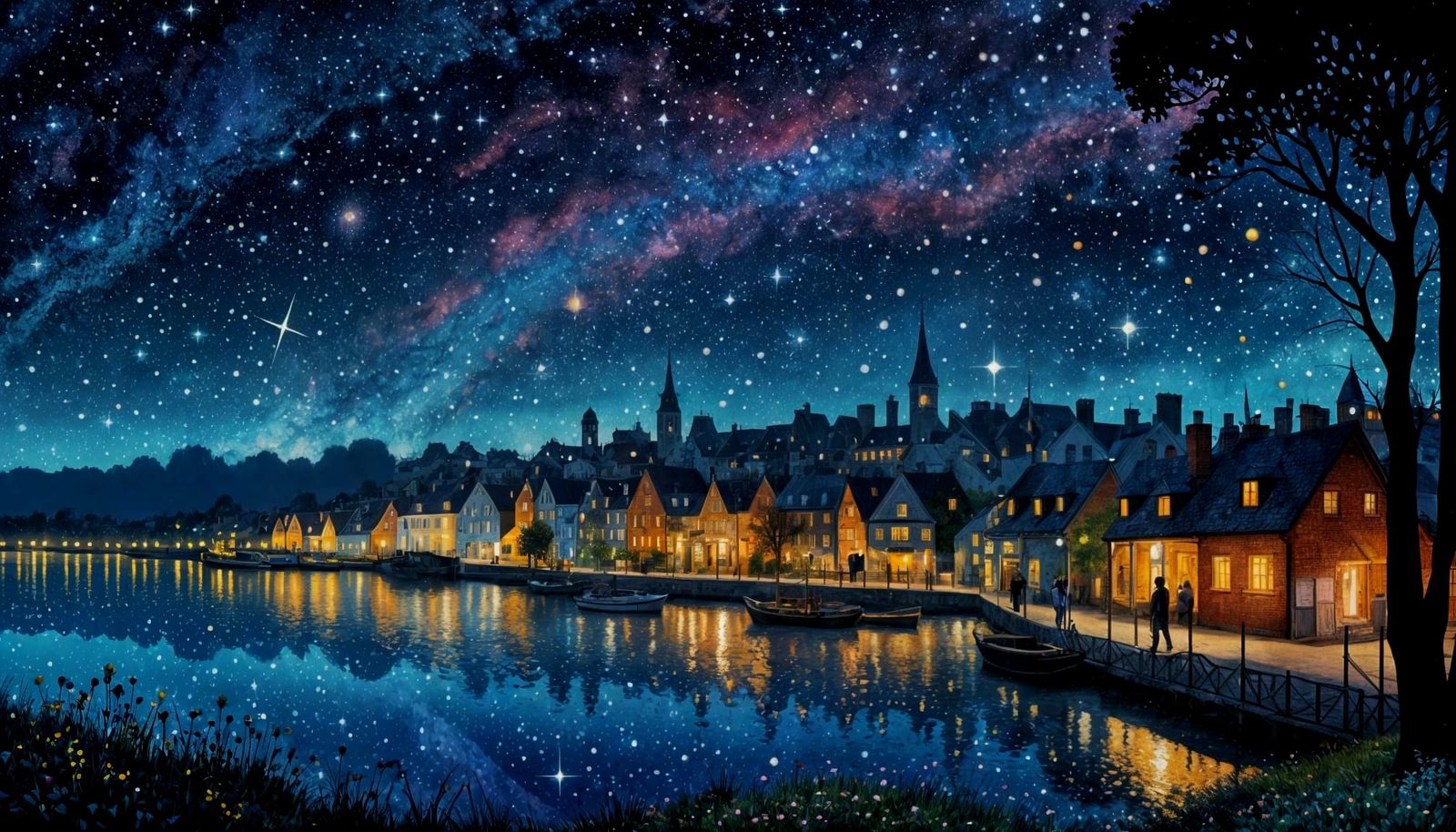 Ethereal Starry Night Underground Comic Collage