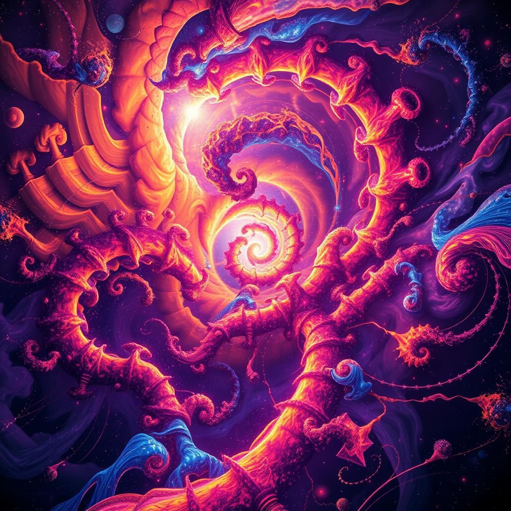 Chaotic Cosmic Storm of Galaxies and Neon Light