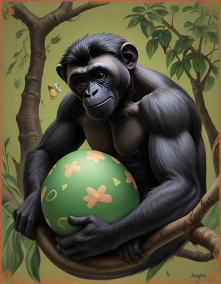 Bonobo Easter Celebration in a Dystopian Laboratory