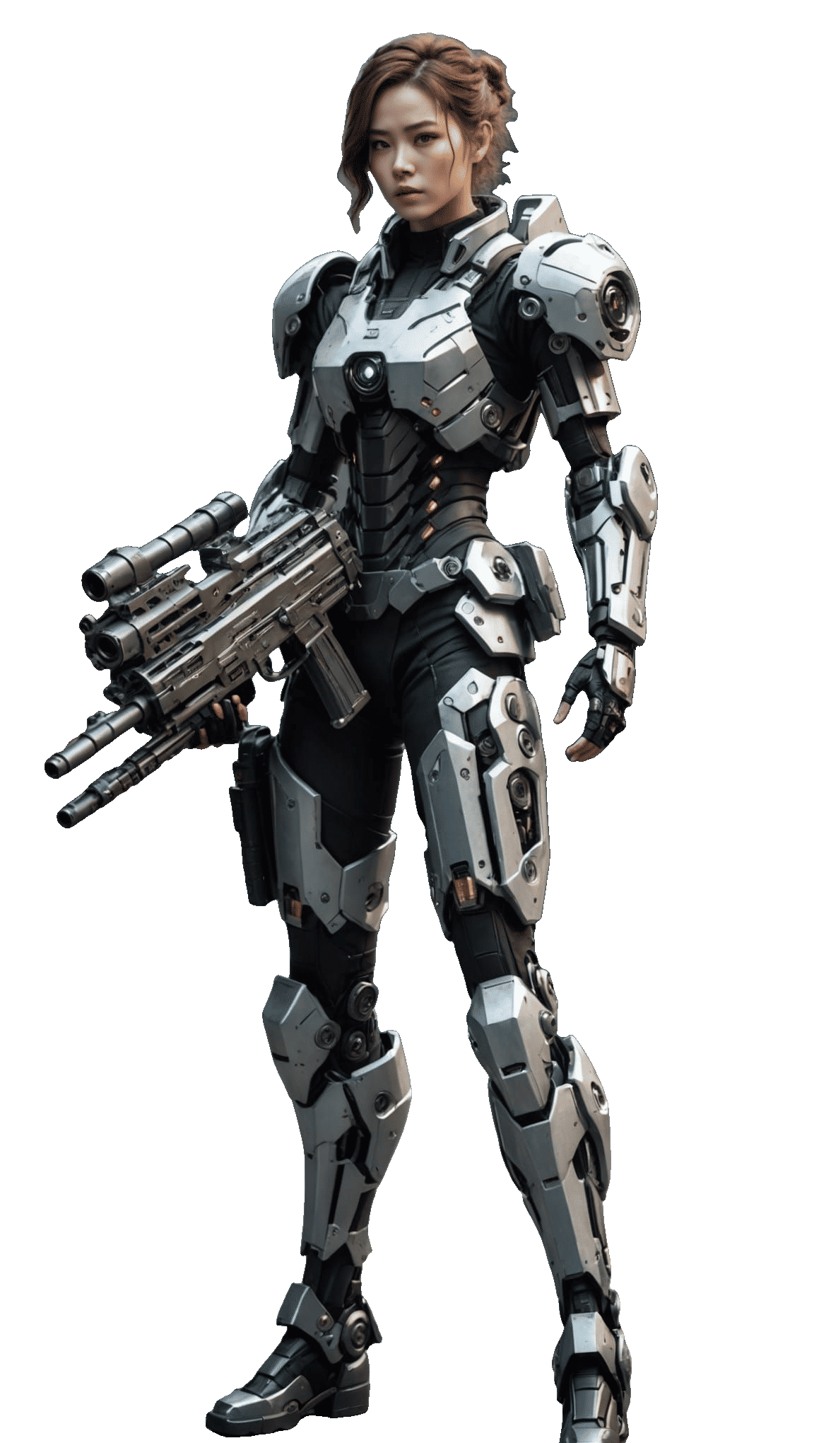 Fantasy Female Character in Robotic Exo-Suit