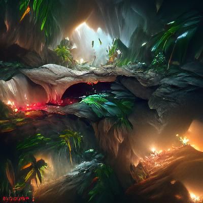 Lush Hidden Jungle Scene