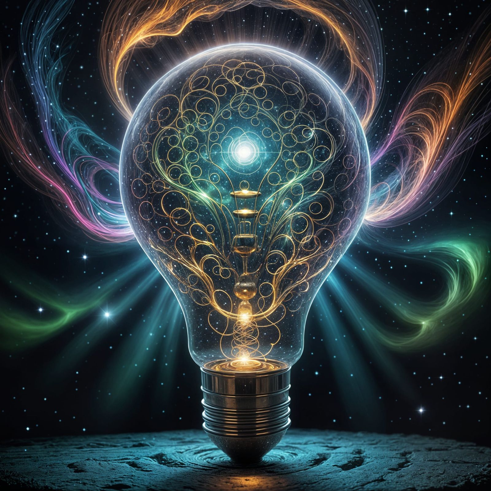 Luminous Being in Cosmic Realm: Hyper-Realistic Digital Art