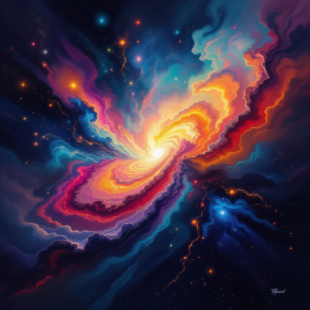 Surreal Metaphysical Masterpiece in Miró and Bak Style