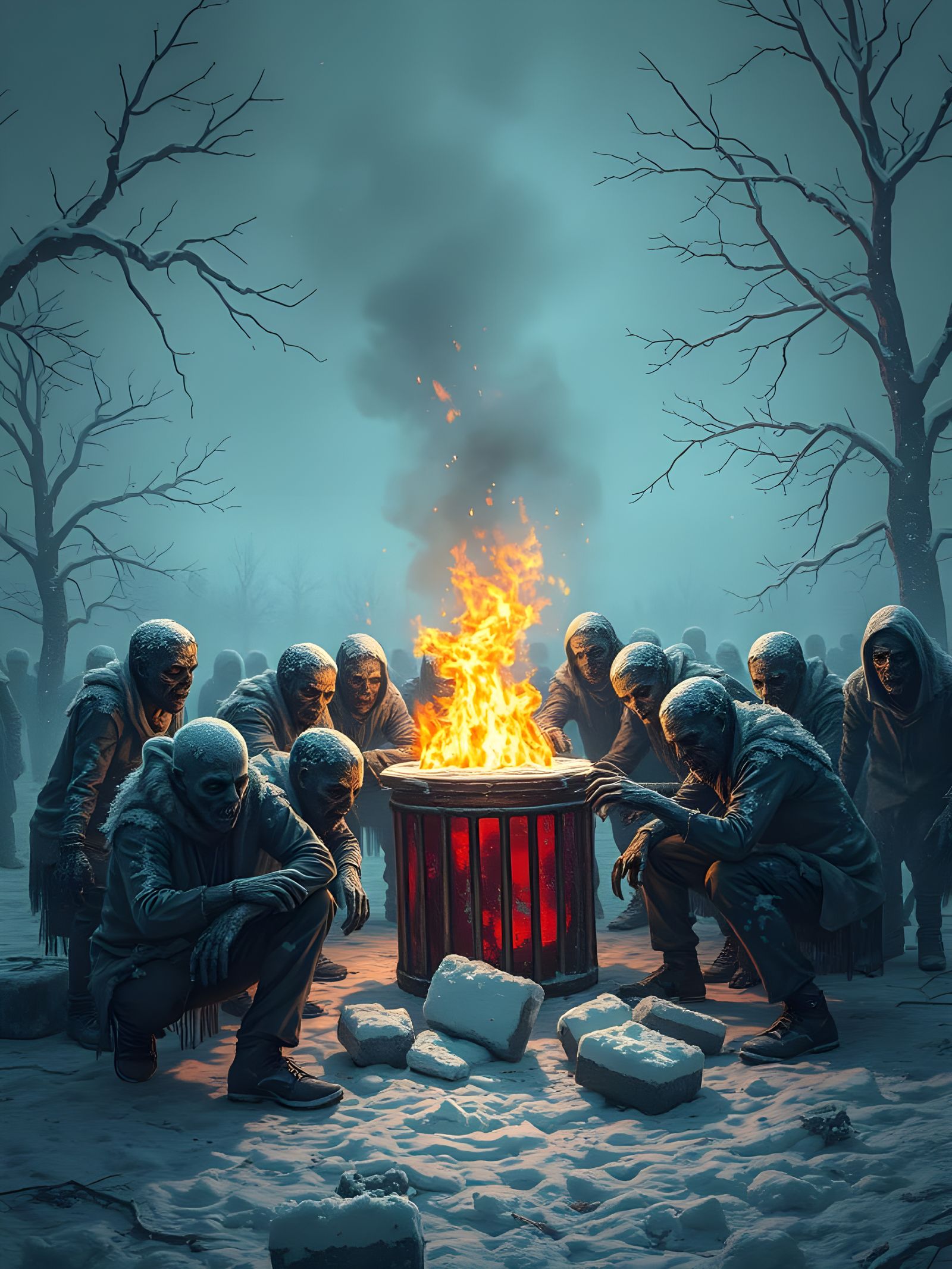 Frozen Apocalypse, Post-Apocalyptic Zombies Warmth