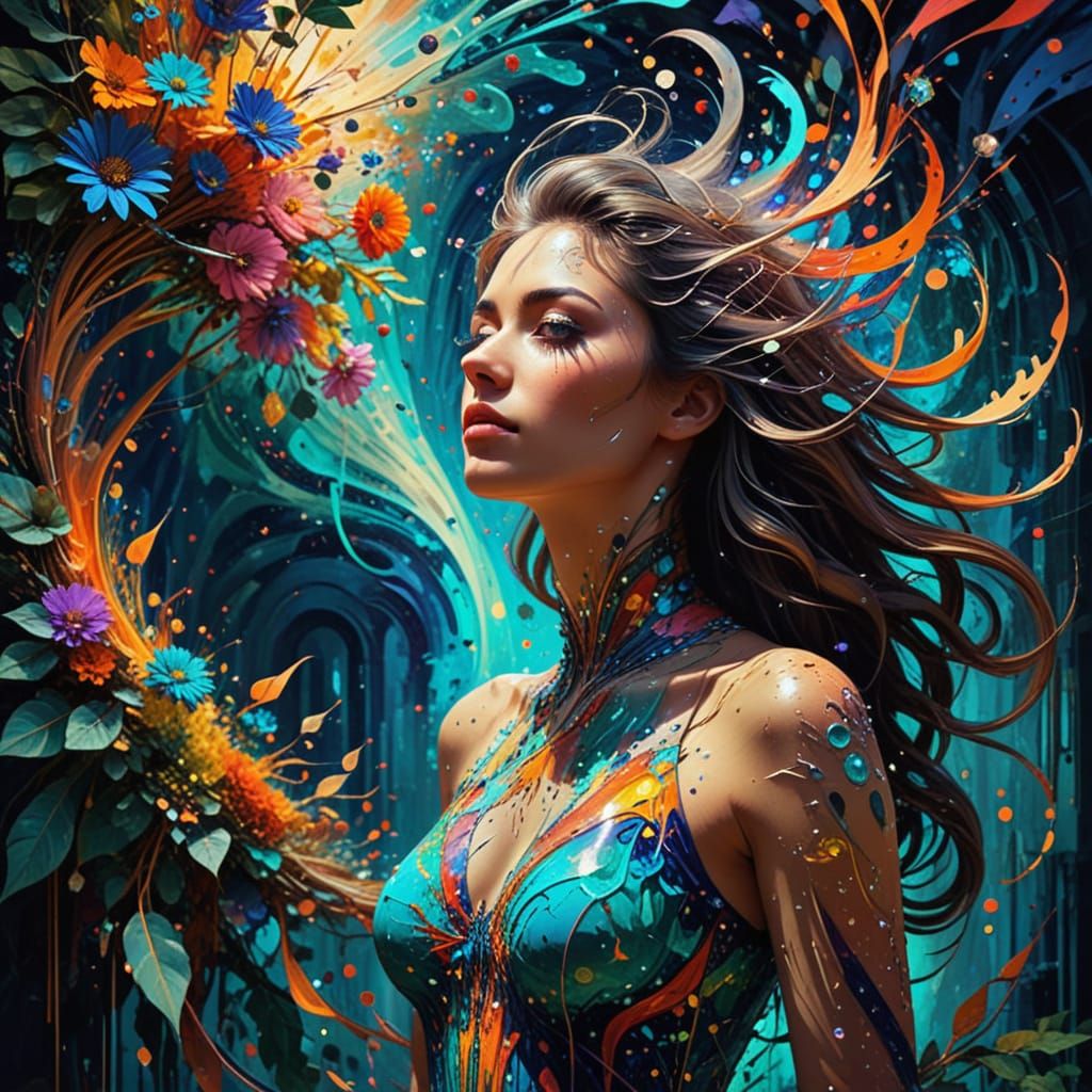 Fractal Woman in Organic Architecture