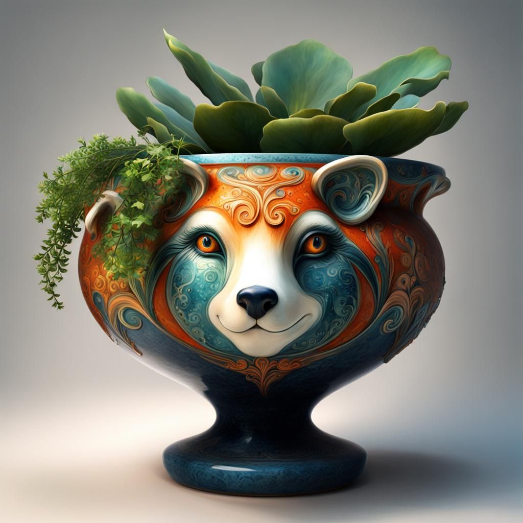Eccentric Fox Pottery Plant Holder!!!
