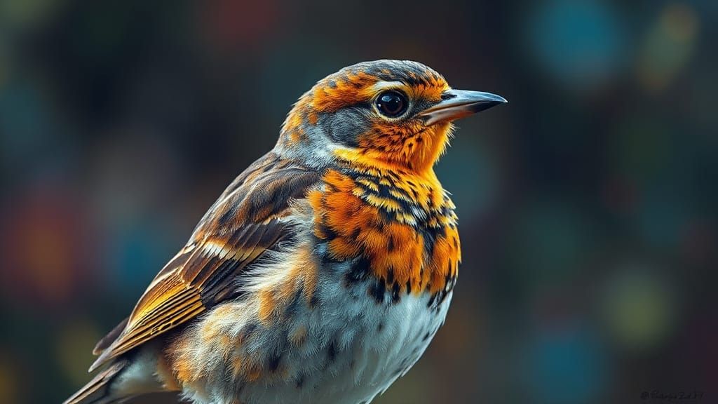 Hyperrealistic Eurasian Skylark Portrait with Dramatic Light...