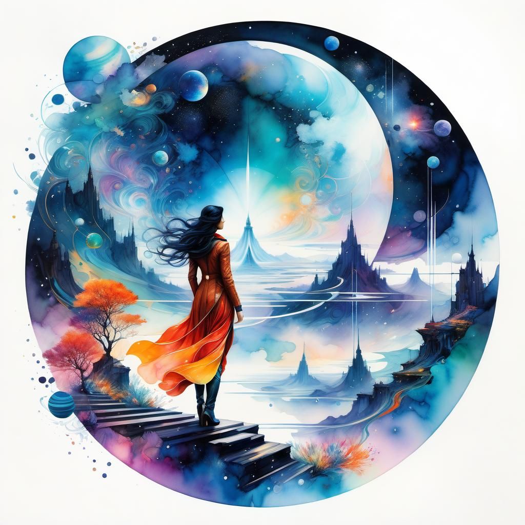 Cosmic Floral Collage in Surreal Style