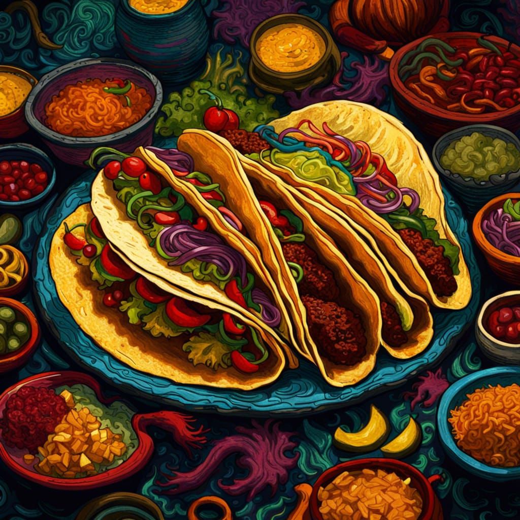 Taco Platter in Maximalist Style