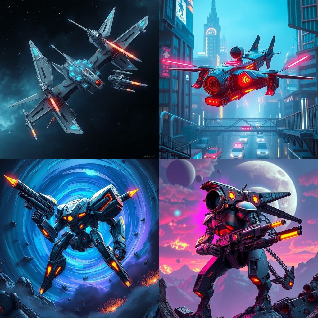 Hi-Tech Mecha Drone with Advanced Weaponry