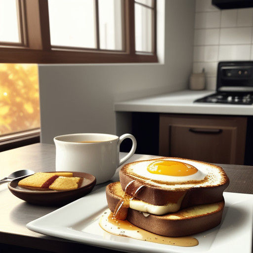 Vibrant French Toast Masterpiece in Warm Golden Light