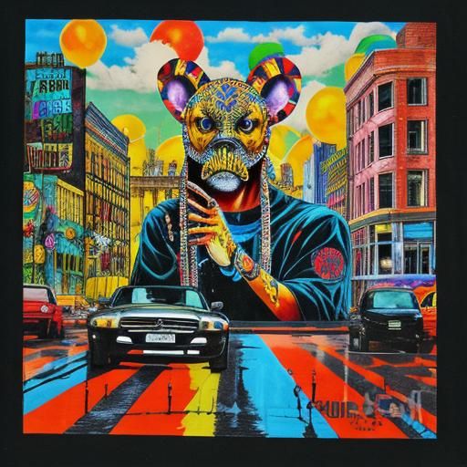 Dynamic Street Art Graffiti Mural