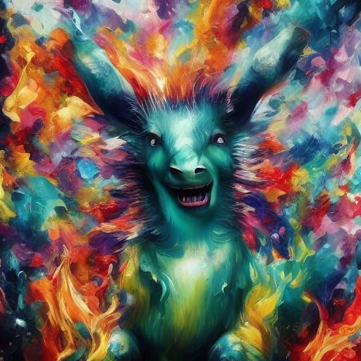 Adorable Chibi Slime Girl Melts in a Flaming Inferno