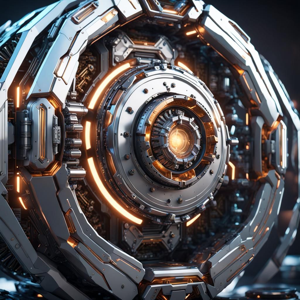 Futuristic Power Core Generator in Sci-Fi Style