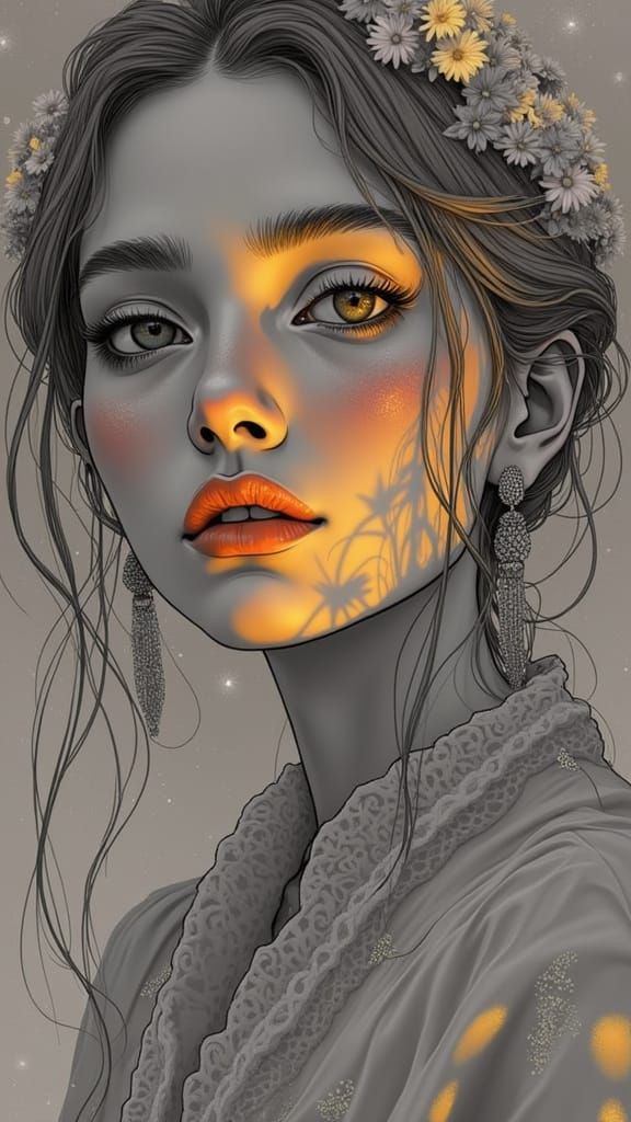 Ethereal Beauty in Intricate Attire