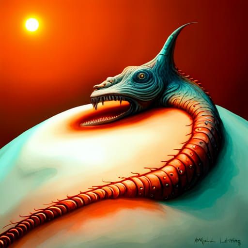 Intricately Detailed Deep Sea Monster in Midnight Lighting