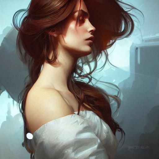 Resting Portrait in Hyperdetailed Splash Art Style