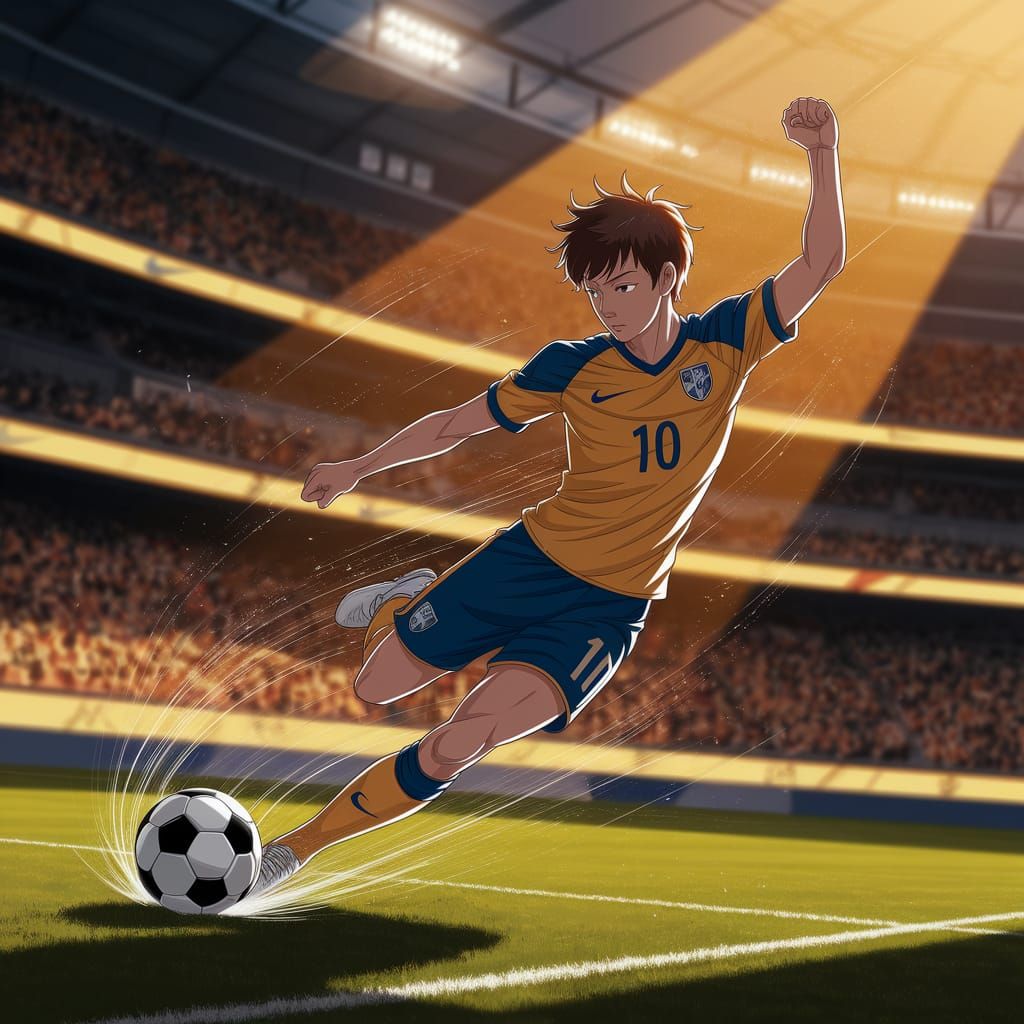 Seishiro Nagi Scores Goal: Art Nouveau Style