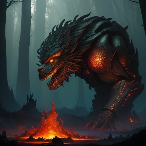 Molten Caramel Goliath in Mystical Forest