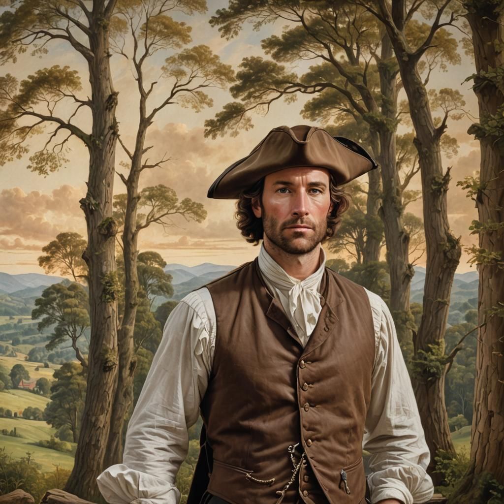 Colonial American Portrait in 18th-Century Style