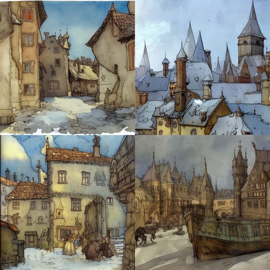 Charming Old-World Illustration