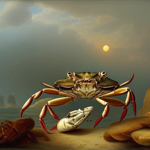 Marine Scene with Happy Fish and Working Crabs