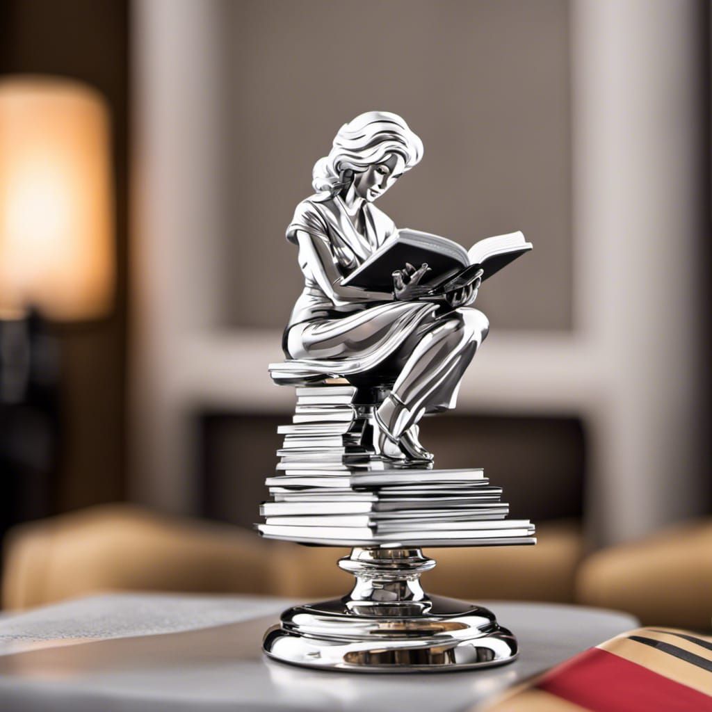 Chrome Trophy of Dolly Parton Reading