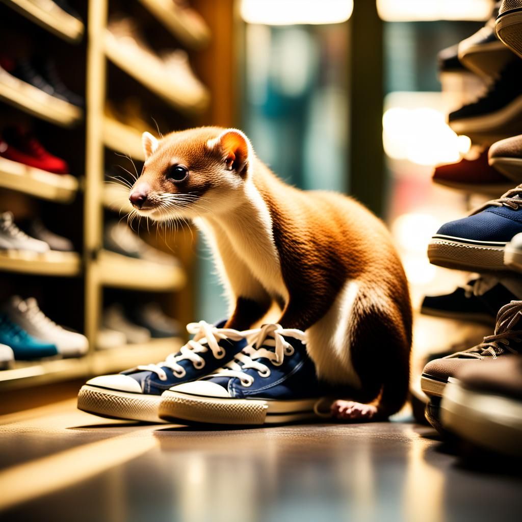 Weasel's Sneaker Adventure: Natural Light Photography