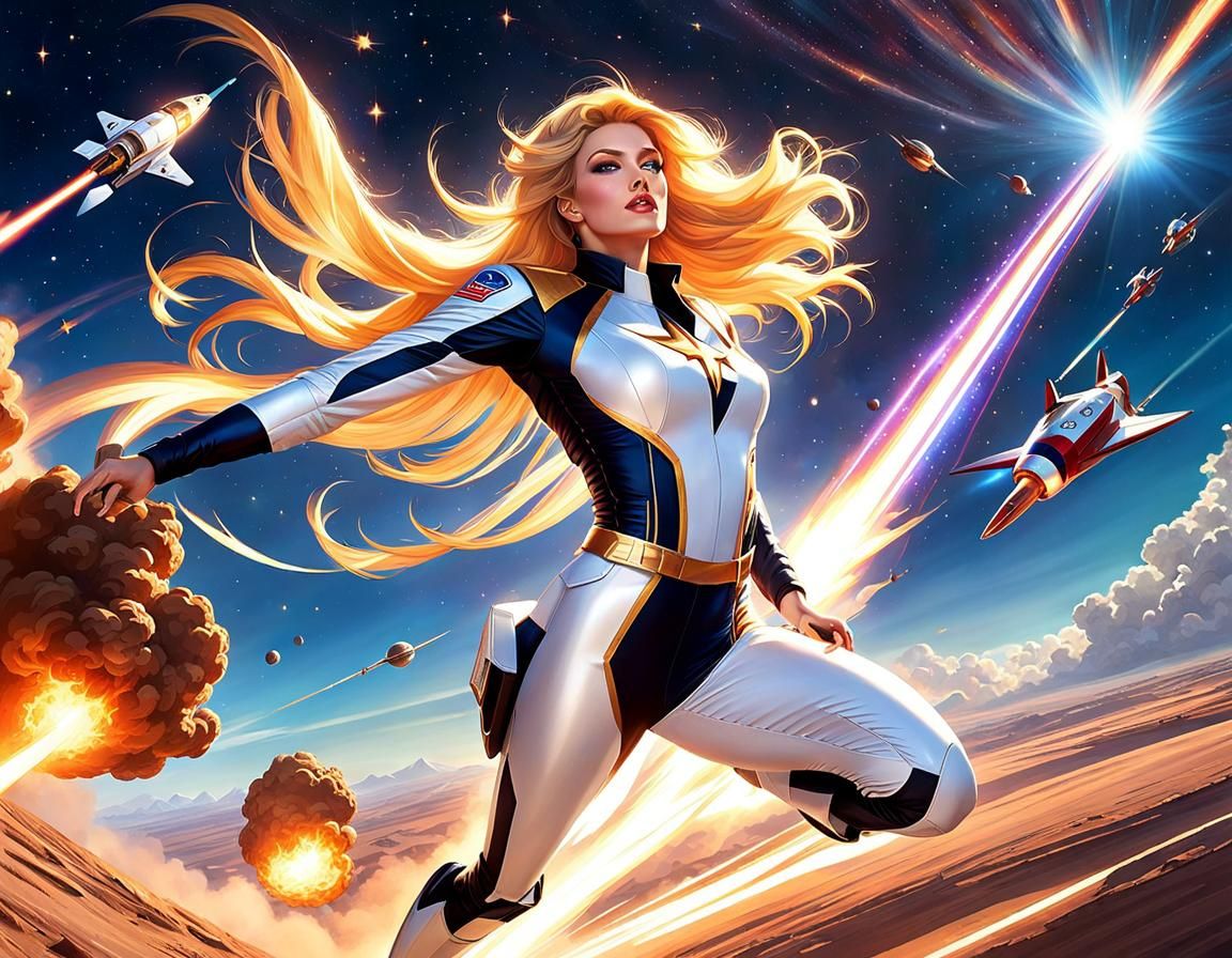 Tiger Shooting Star Soaring Through Space