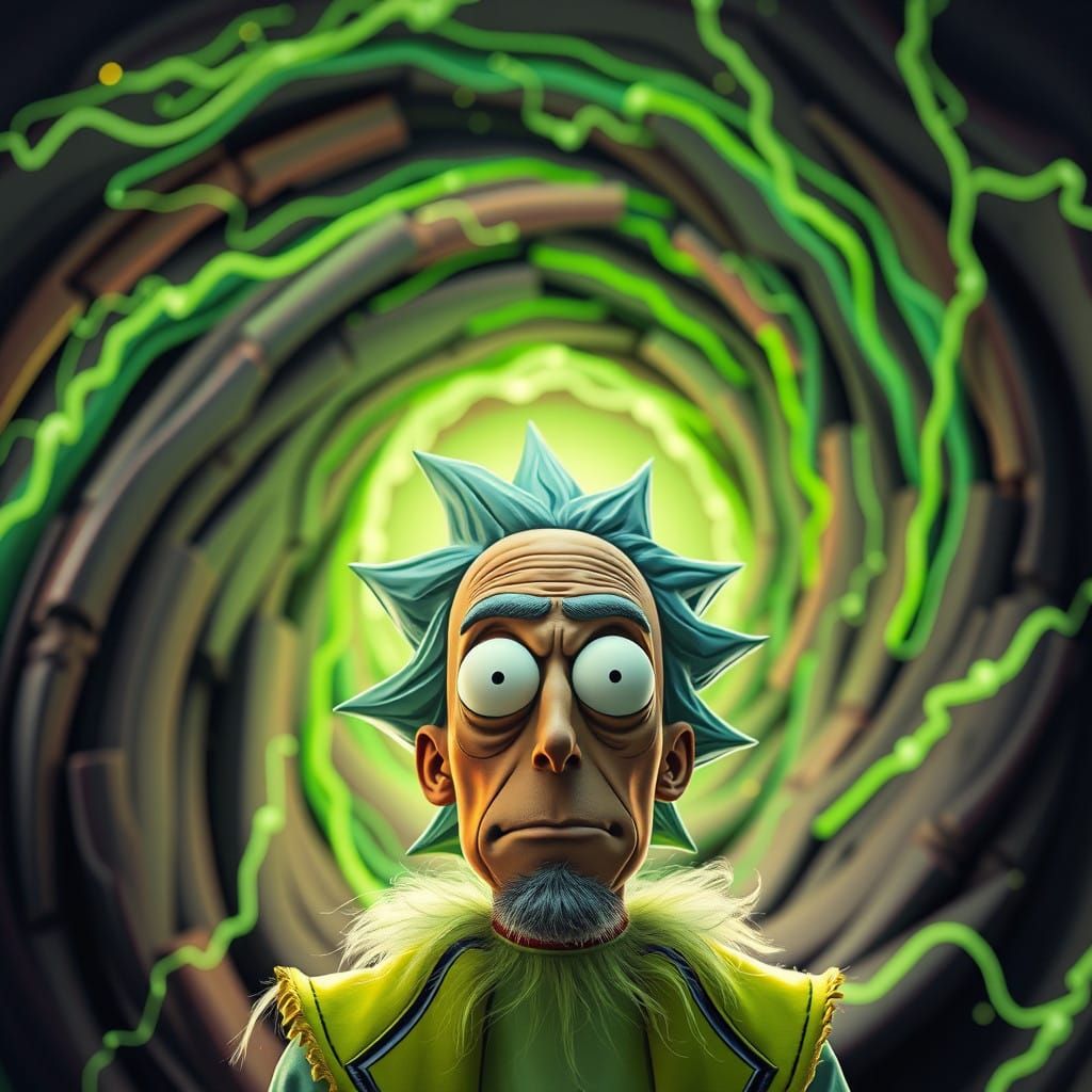 Rick and Morty's Neon Green Portal in Stunning Photorealisti...