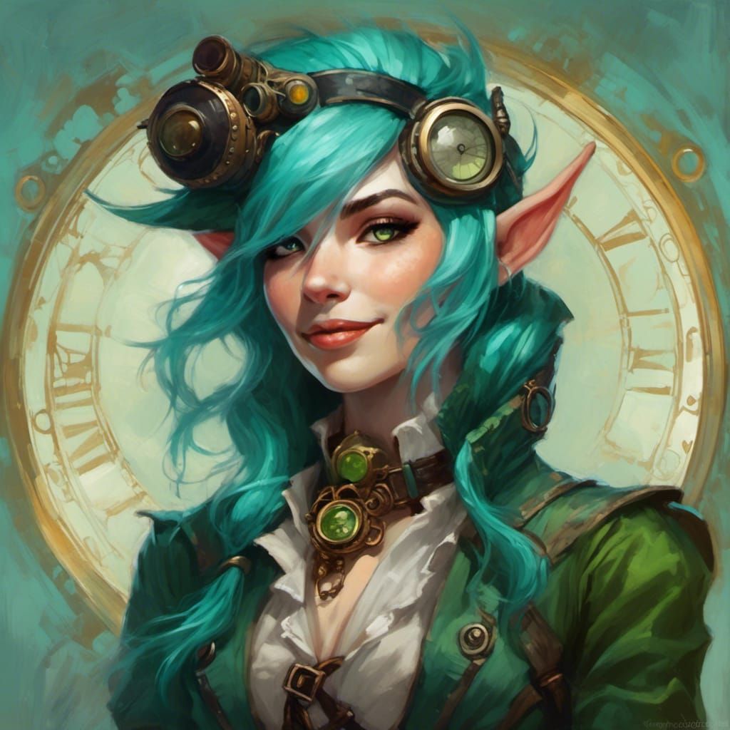 Trippy Steampunk Dragonborn Portrait