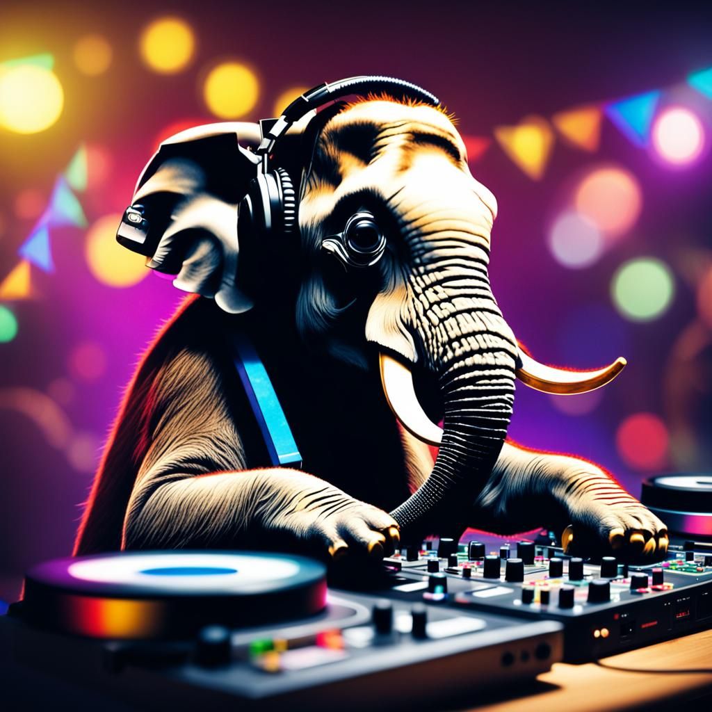 Elephant DJ Party: A Wildlife Celebration