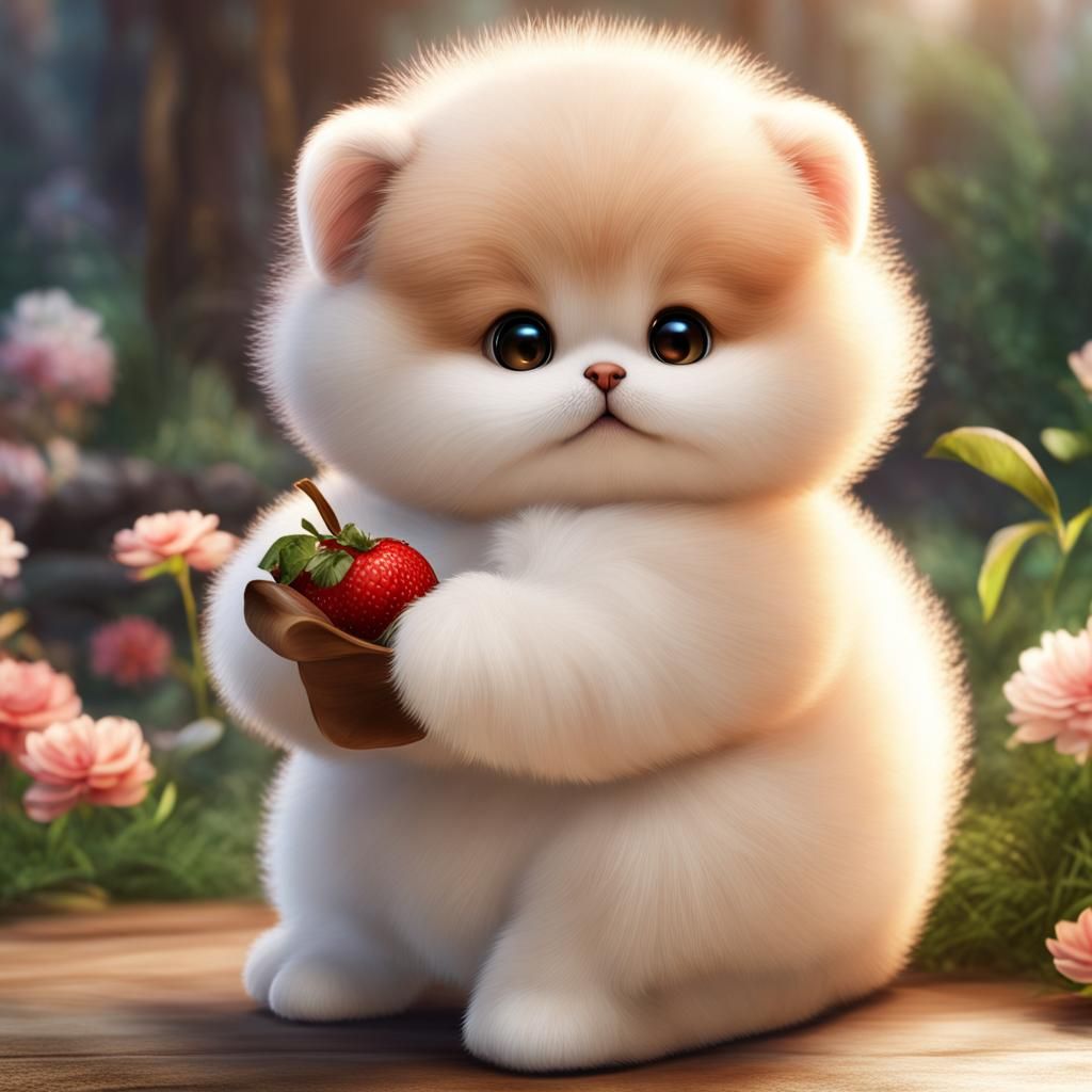 Hyperrealistic Cute and Fluffy Creature in 8K