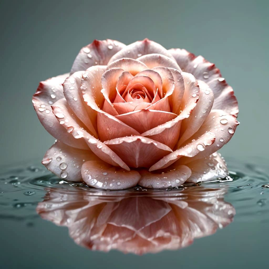 Rose in Water Droplet: Macro Photography