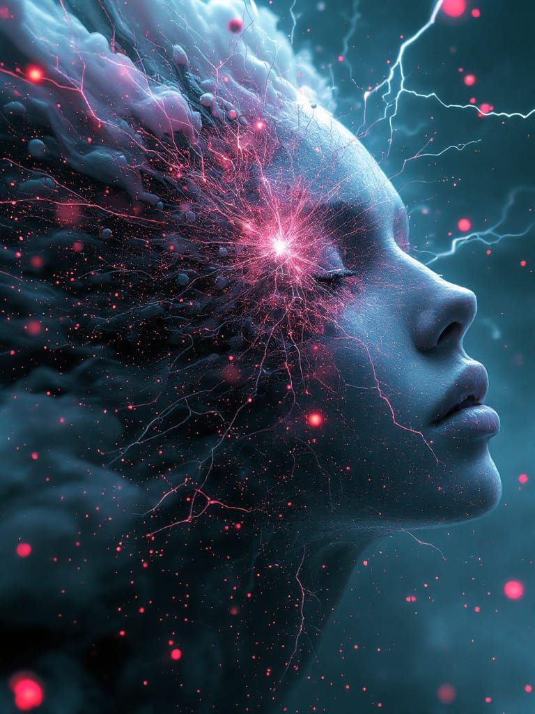 Chaotic Urban Landscape in Glitch Art Style