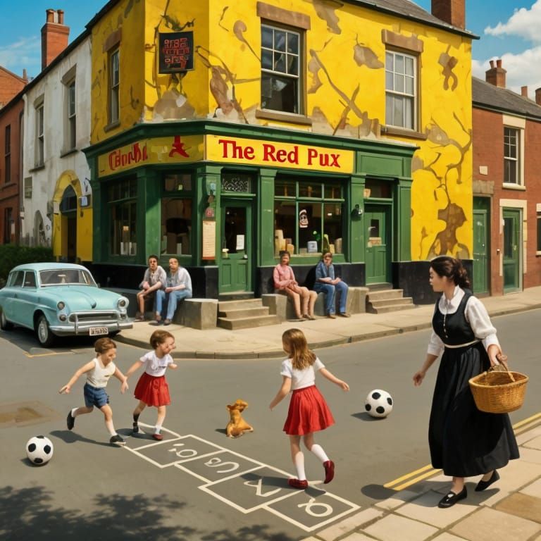 Manchester Street Scene in Romantic Goth Style