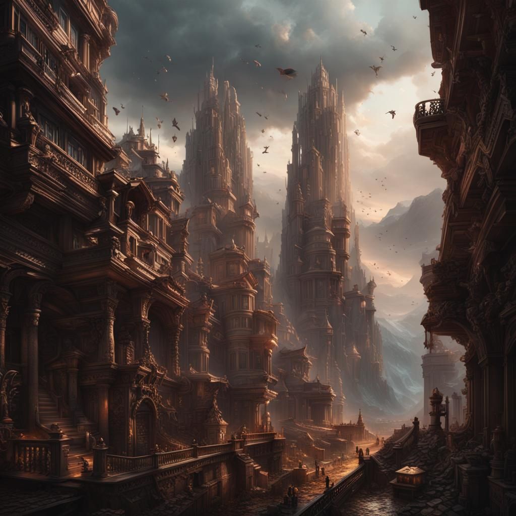 Dramatic Maximalist Digital Matte Painting