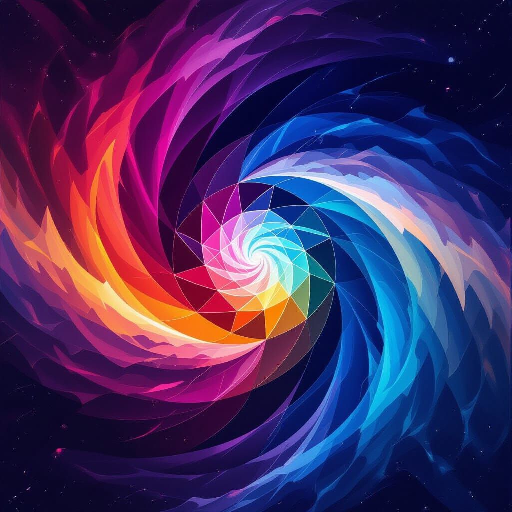 Ethereal Cosmic Entity in Abstract Expressionism Style