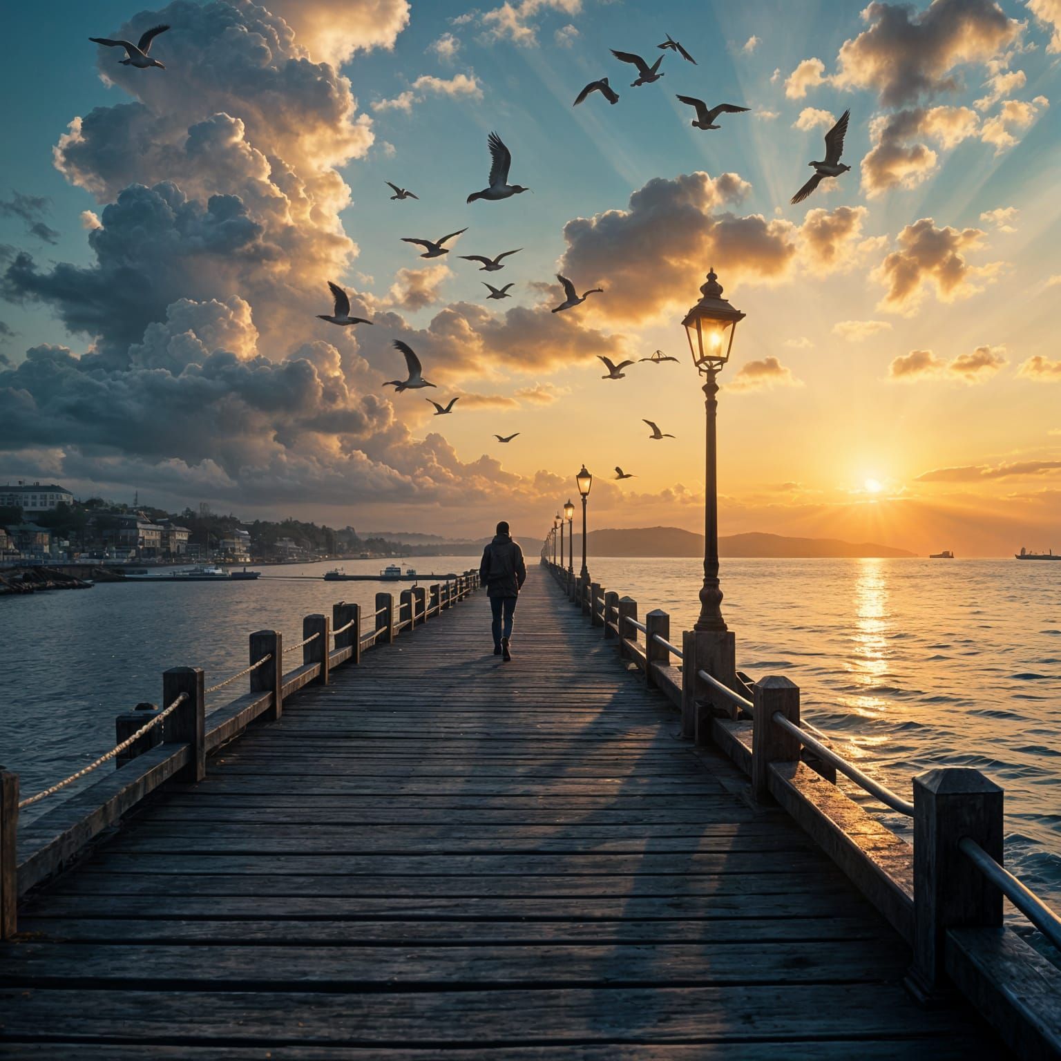 Sunset Pier Reflection: A Moment of Peace
